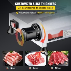 Lihaleikkuri alumiiniseosrunko 10 tuuman hiiliteräksinen terä 240 watin moottori 0–12 mm säädettävä