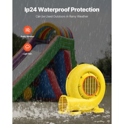 Ilmapuhallin PP-kuori 590 W ja 690 W kaksiasteinen puhallettaville pomppulinnaille keltainen