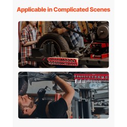 Hylsyjärjestelijäsarja magneettinen ABS-muovinen 3 kpl SAE jopa 68 hylsylle punainen