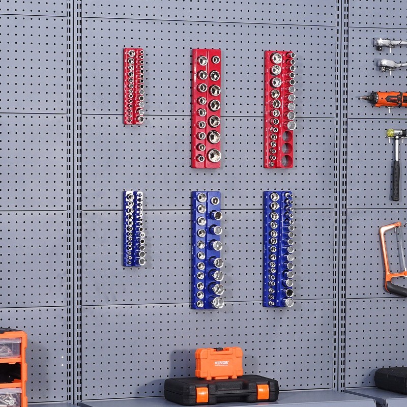 Magneettinen hylsyjen järjestelijäsarja 6 kpl metrinen ja SAE jopa 143 hylsyä