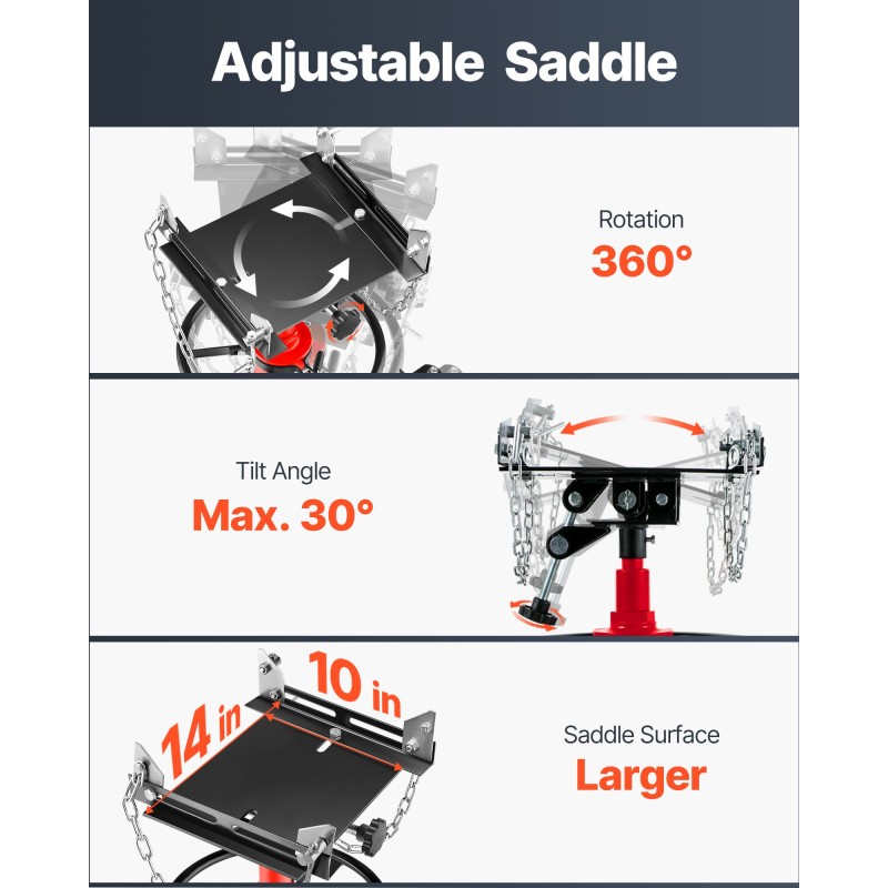 Hydraulinen teleskooppinen vaihteistonostin teräs 0,6 tonnia nostoalue 85–170 cm jalkapoljin