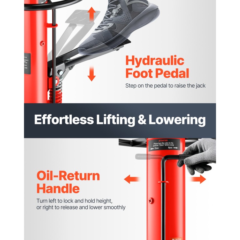 Teleskooppinen hydraulinen teräsrunkoinen vaihteistonostin 0,5 tonnin kuormituskyky 85–170 cm