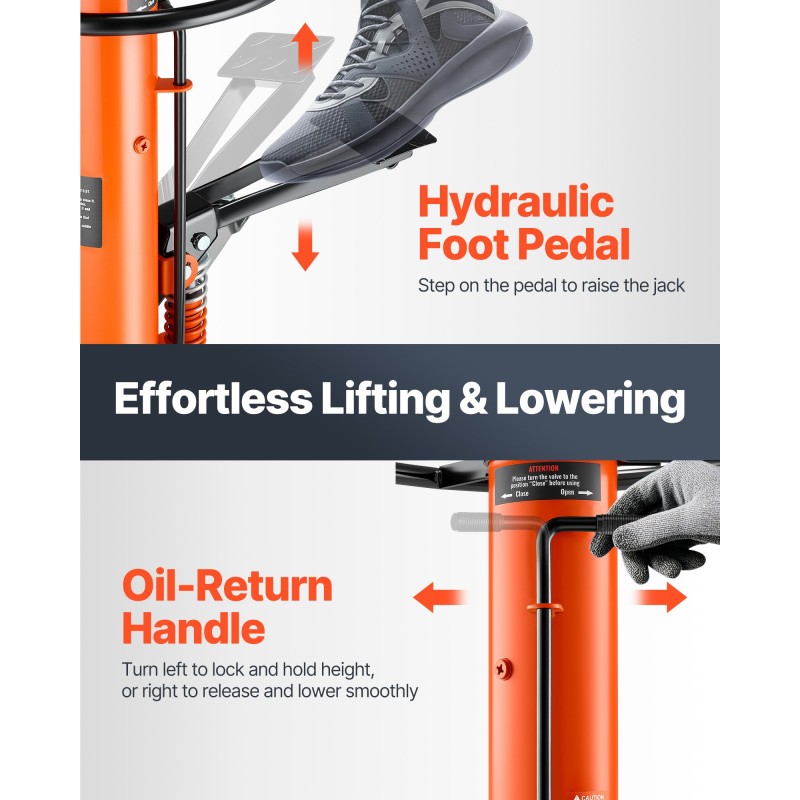 Teleskooppinen hydraulinen vaihteistonostin teräs puoli tonnia nostoalue 85–170 cm poljinkäyttöinen säädettävä satula