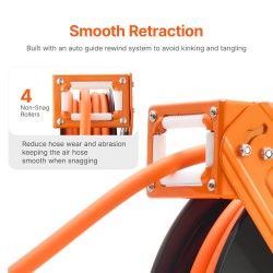 Ilmaletkukela teräskela 3/8 tuumaa 19,8 m hybridipolymeeri 300 PSI automaattinen