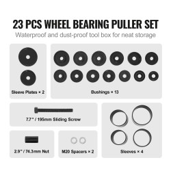Pyöränlaakerien puristinsarja 24-osainen 13 holkkia 2,2–3,5 tuumaa etuvetoisille autoille