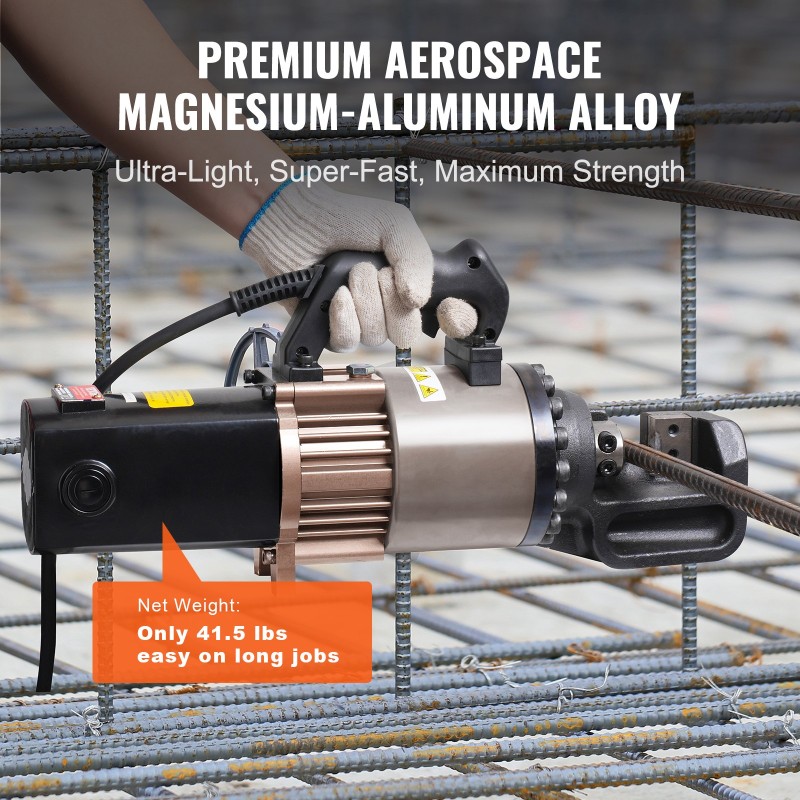 Sähkökäyttöinen hydraulinen raudoitusleikkuri 2000W 5–28 mm kaksipuolisilla terillä