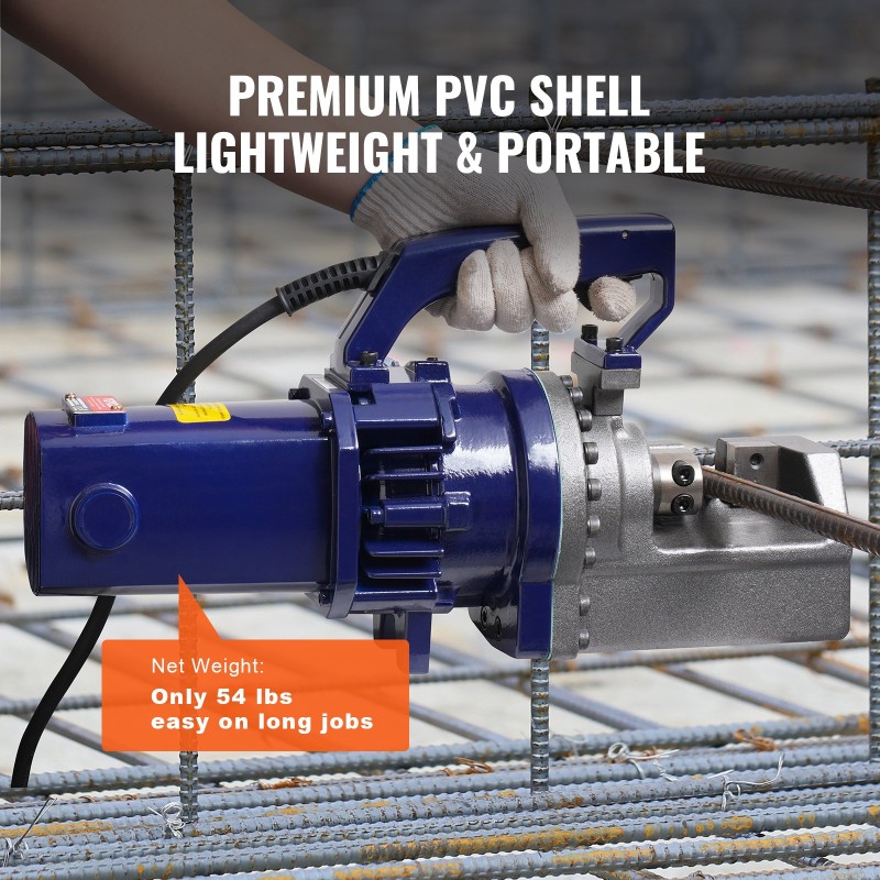 Sähköhydraulinen raudoitusleikkuri valurautarunko 1700W 5–25 mm mukana työkalulaukku ja öljyastia