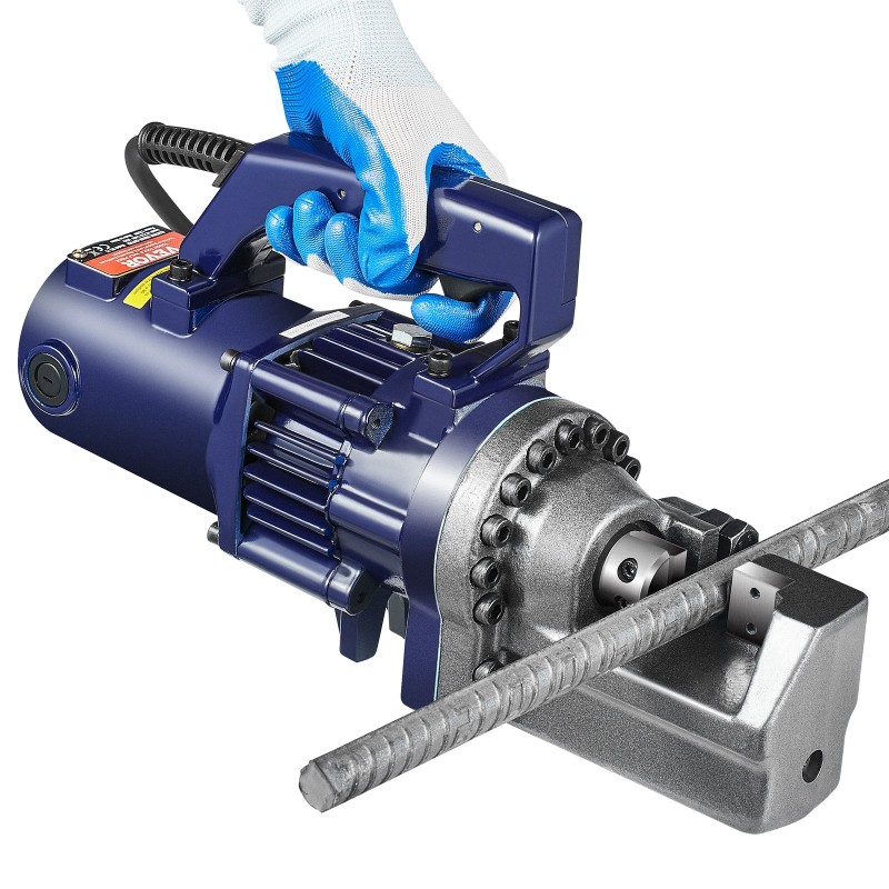 Sähköhydraulinen harjateräksen leikkuri 1350W 4–22 mm työkalulaukulla ja öljyastiolla