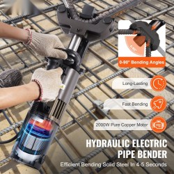 Sähköinen hydraulinen raudoitustaivutin 20-32 mm 2000 W valurautainen taivutuspää alumiinirunko työkalulaukku