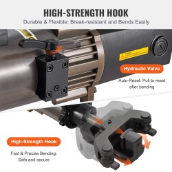 Sähköinen hydraulinen raudoitustaivutin 20-32 mm 2000 W valurautainen taivutuspää alumiinirunko työkalulaukku