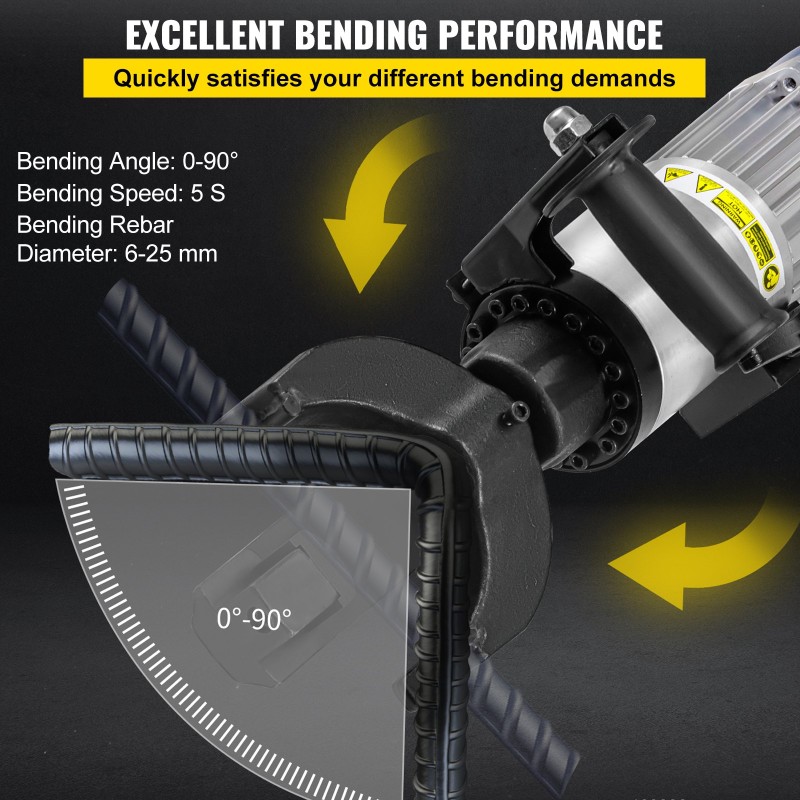 Sähköhydraulinen harjaterästaivutin 1500W 10–25 mm kompaktilla työkalulaukulla