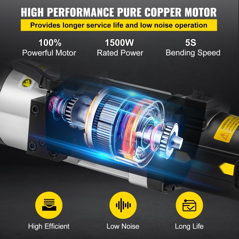 Sähköhydraulinen harjaterästaivutin 1500W 10–25 mm kompaktilla työkalulaukulla