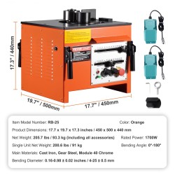 Sähköinen työpöytäraudoitustaivutin hydraulinen 1700W 4–25 mm harjateräkselle