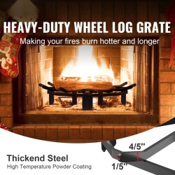 Takkahiiliritilä pyöreä 27 tuumaa 6 tukijalkaa jauhemaalattu teräs takkaan ja nuotioon