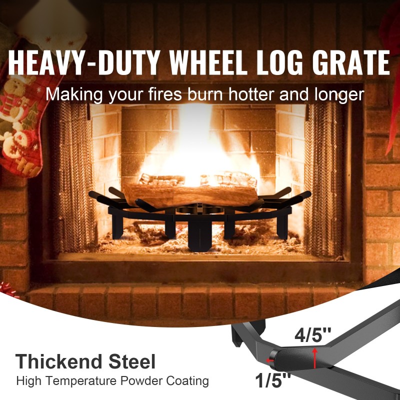 Takkahiiliritilä pyöreä 27 tuumaa 6 tukijalkaa jauhemaalattu teräs takkaan ja nuotioon