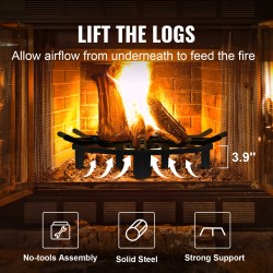 Takkahiiliritilä pyöreä 27 tuumaa 6 tukijalkaa jauhemaalattu teräs takkaan ja nuotioon