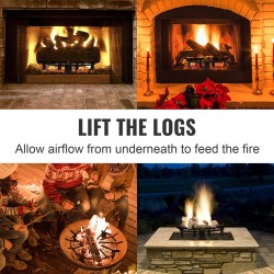 Takkahiiliritilä pyöreä 27 tuumaa 6 tukijalkaa jauhemaalattu teräs takkaan ja nuotioon