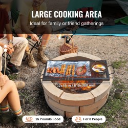 Grilliritilä Q235-teräs 810 x 380 mm musta kahvalla X-muotoinen tukilanka