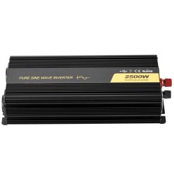 Puhdas siniaaltoinvertteri 2500W tasajännite 12V vaihtojännite 230V LCD näytöllä USB portilla ja kaukosäätimellä