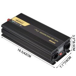 Puhdas siniaaltoinvertteri 2500W tasajännite 12V vaihtojännite 230V LCD-näytöllä USB-portilla ja kaukosäätimellä
