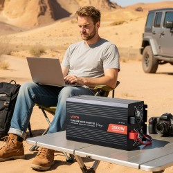 Puhdas siniaaltoinvertteri 3500W 12V 230V alumiinikotelo 2 AC pistorasiaa USB-portti USB-C-portti