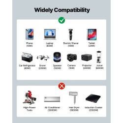 Invertteri puhdas siniaalto 1500W 12V 230V alumiiniseoskotelo 2 vaihtovirtapistorasiaa etäohjain
