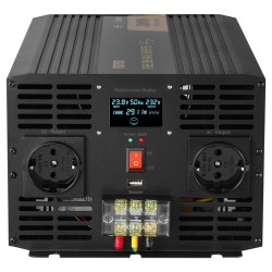 Puhdas siniaaltoinvertteri 3000 W 24V 230V alumiiniseosrunko LCD USB asuntoautoihin