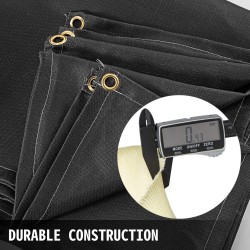 Hitsauspeite lasikuituinen 2,4 x 3,05 m musta liekinkestävä messinkirenkaat