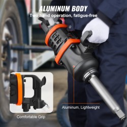 1 tuuman paineilmakäyttöinen iskevä mutterinväännin alumiinirunko 8 tuuman karalla raskaan kaluston huoltoon