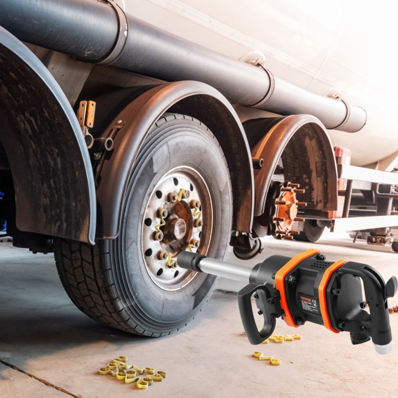 Paineilmakäyttöinen alumiininen 2,5 cm mutterinväännin 1 tuuman neliskantilla 4287,4 Nm irrotusväännöllä