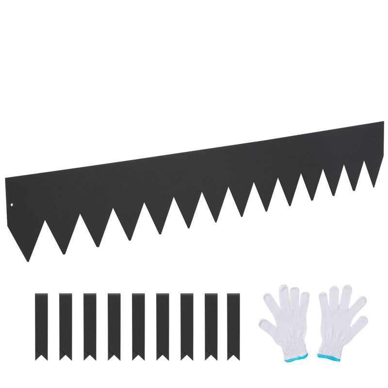 Teräsreunalistat sinkitty 6 kpl 101,6×15,2 cm taipuisa maahan lyötävä puutarhaan