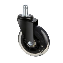 Toimistotuolin polyuretaanipinnoitetut pyörät 76 mm 5 kpl koville lattioille ja matoille