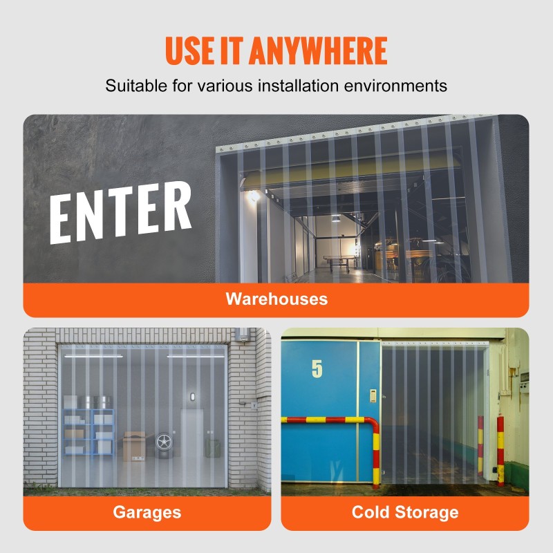 PVC-kaistaverho läpinäkyvä 30,5 cm leveä 3048 cm pitkä 3 mm rulla oviaukkoihin