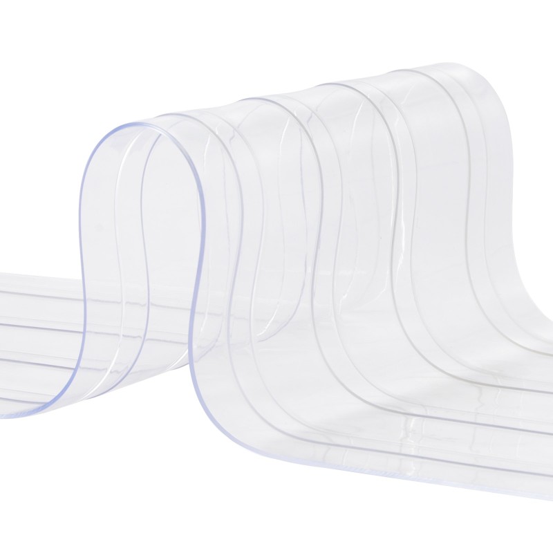 PVC-listaverhorulla läpinäkyvä ribbimäinen 30,48 m 30,5 cm 3 mm oviaukkoihin