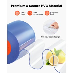 PVC-liuskaverho läpinäkyvä viisitoista metriä kaksikymmentä senttimetriä kaksi millimetriä oviaukkoihin