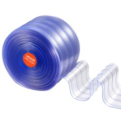 Läpinäkyvä PVC-liuskaverho rulla 45,7 m 20 cm liuskat kylmätiloihin