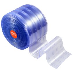 Läpinäkyvä PVC-liuskaverho rulla 45,7 m 20 cm liuskat kylmätiloihin