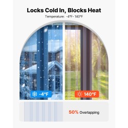 Läpinäkyvä PVC-lamelliverho rulla 45,7 m pituus 20 cm leveys oviverhoksi