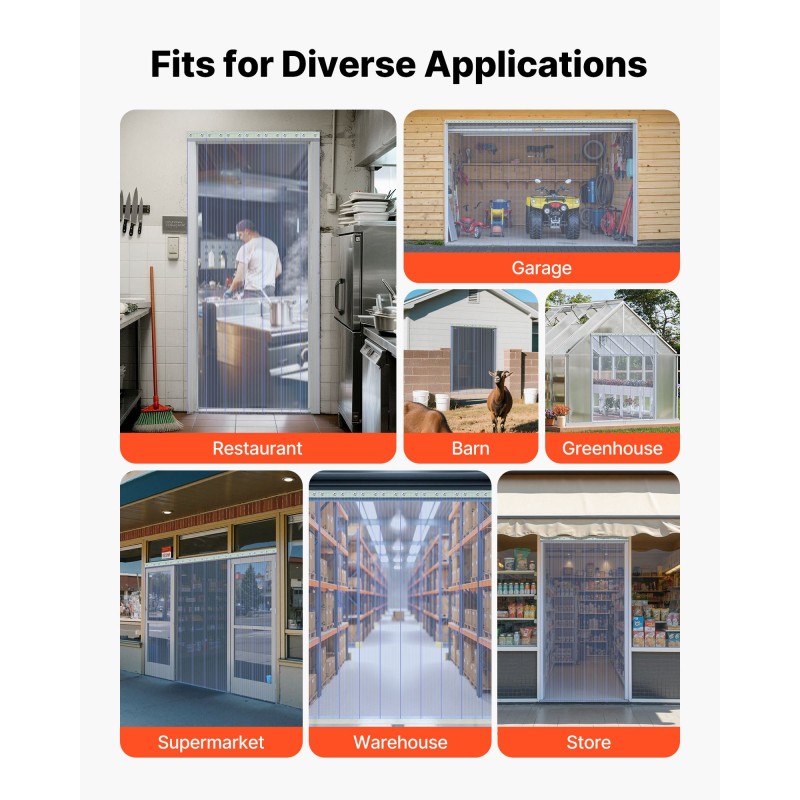 PVC-muovinen nauharulla 45,72 m 30,5 cm 3 mm läpinäkyvä uurrettu oviaukkoihin