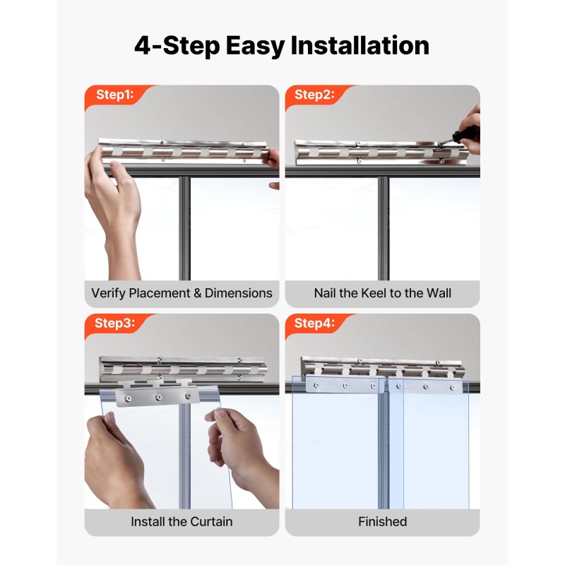 PVC-liuskaovi läpinäkyvä 2,4 m korkea 1,8 m leveä 12 kpl 2 mm