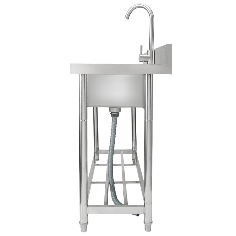 Yksialtainen ruostumaton teräs työallas työtasolla 100,1×48,5×95 cm NSF-sertifioitu