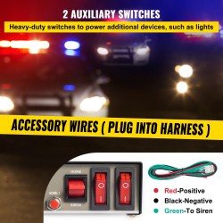 Ajoneuvosireenipaketti 200W 12V kaiutin ja käsimikrofoni kahdeksalla varoitusäänellä