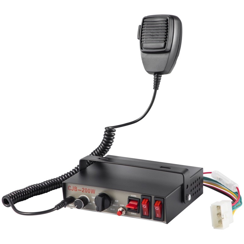 Ajoneuvosireenipaketti 200W 12V kaiutin ja käsimikrofoni kahdeksalla varoitusäänellä