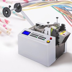 Automaattinen PVC-kutistesukan leikkuri 100 mm leikkausleveys 11 mm maksimihalkaisija 350 watin moottori