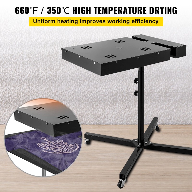 Salamakuivain teräsrunko 45 x 60 cm 2000 wattia säädettävä korkeus pyörillä