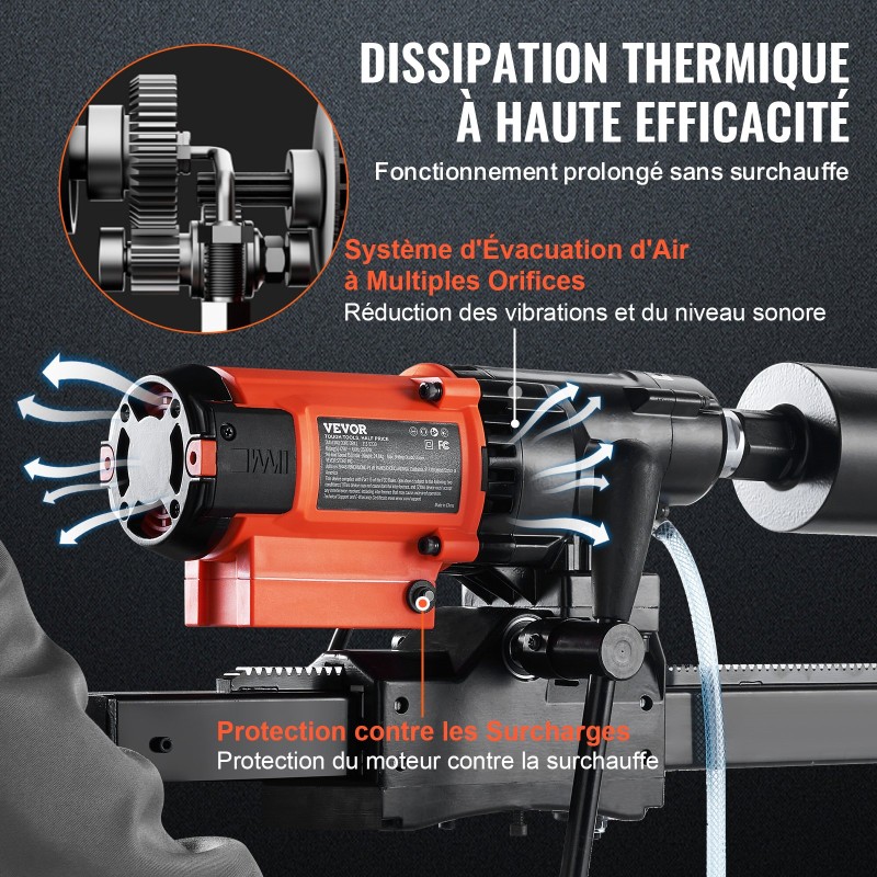 Märkä ja kuivaporakone betonille kahdeksan tuuman poraushalkaisija 3200 watin moottori