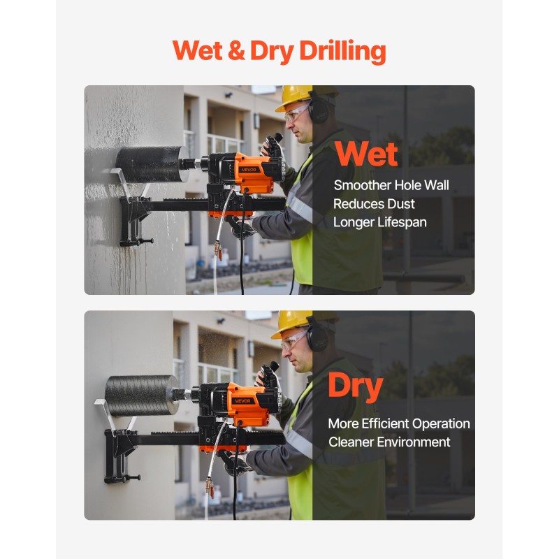 Timanttinen ydinkairauskone jalustalla betoniin tiileen kiveen 20–200 mm 8 porakruunua
