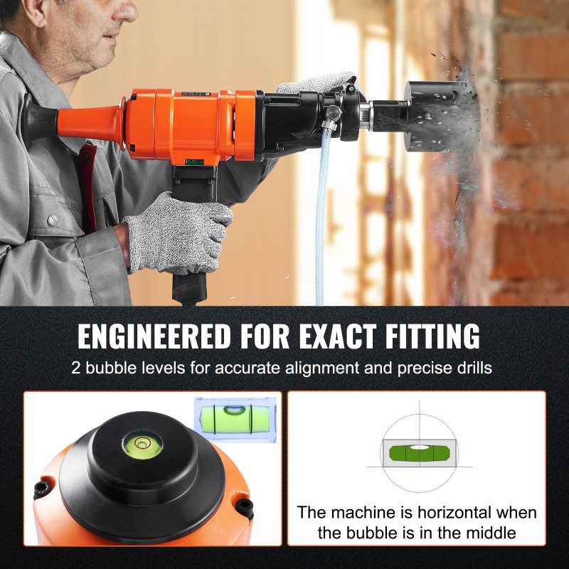 Timanttiporakone käsikäyttöinen 1500W märkäporaukseen 10,2 cm 2-nopeuksinen