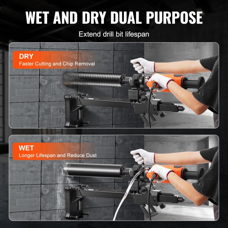 Timanttiporakone 2600W 20–180 mm porauskoko käsikäyttöinen ja telineasennettava