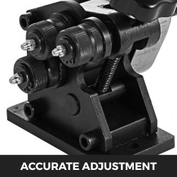 Käsikäyttöinen kovetettu teräs rengastaivutin vähimmäishalkaisija kolme tuumaa kahva kolmesataaneljäkymmentäkolme millimetriä